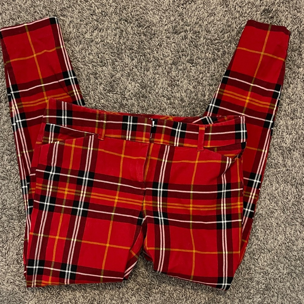 NY and Co Plaid Red skinny Pants